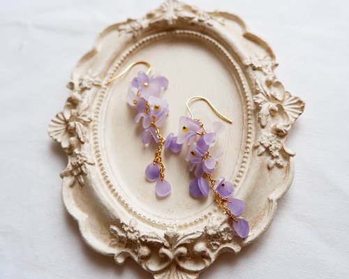 藤の花ピアス/イヤリング ピアス（フック・チェーン） tamaban 通販