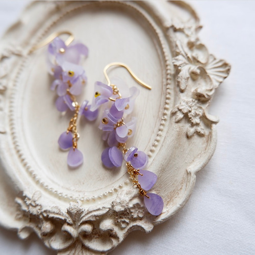 藤の花ピアス/イヤリング ピアス（フック・チェーン） tamaban