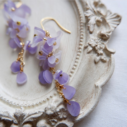 藤の花ピアス/イヤリング ピアス（フック・チェーン） tamaban 通販