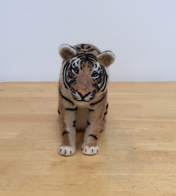 Tiger/虎・羊毛フエルト・トラ座像 5枚目の画像