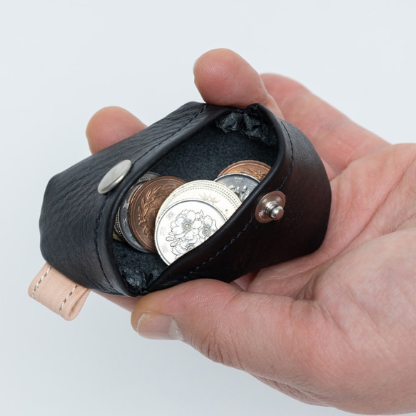【本革】手乗り小銭入れ　たっぷり入るコインケース　オイルレザーと白ヌメ革のコンビ 人気・おすすめ｜使いやすい・旅行におすすめ 品質保証 全国発送 正規品・日本国内発送・安心保証付き