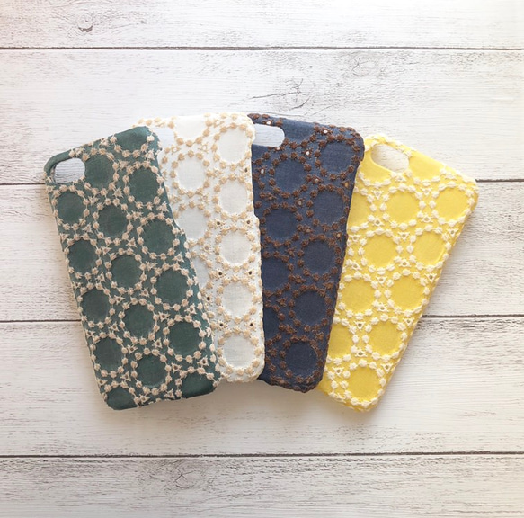 サークル レース刺繍 ＊iPhone ケース スマホケース＊ 1枚目の画像