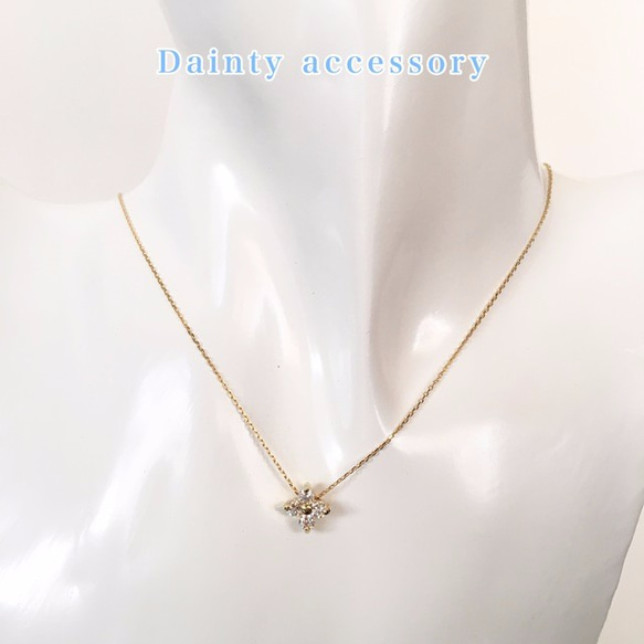 ◇196◇flower cz pearl necklace 3枚目の画像