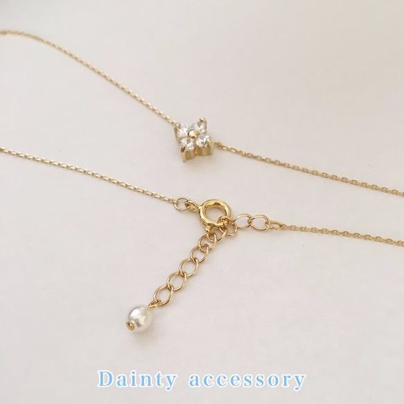 ◇196◇flower cz pearl necklace 4枚目の画像