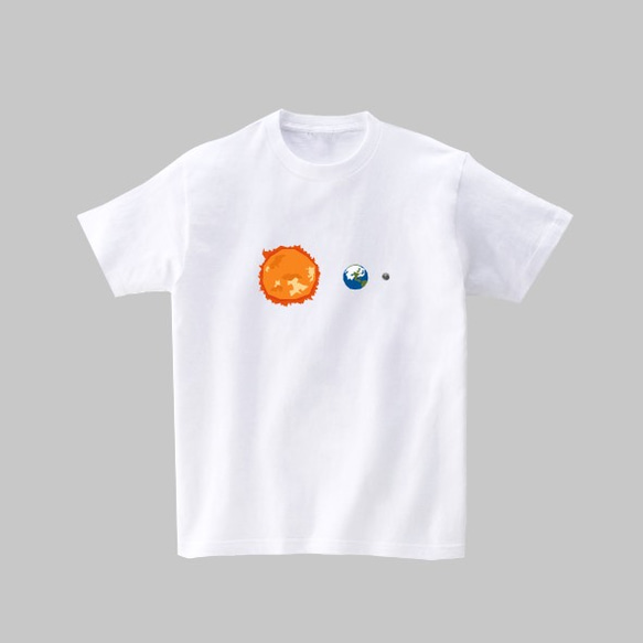 宇宙Tシャツ-月食（ホワイト） 1枚目の画像