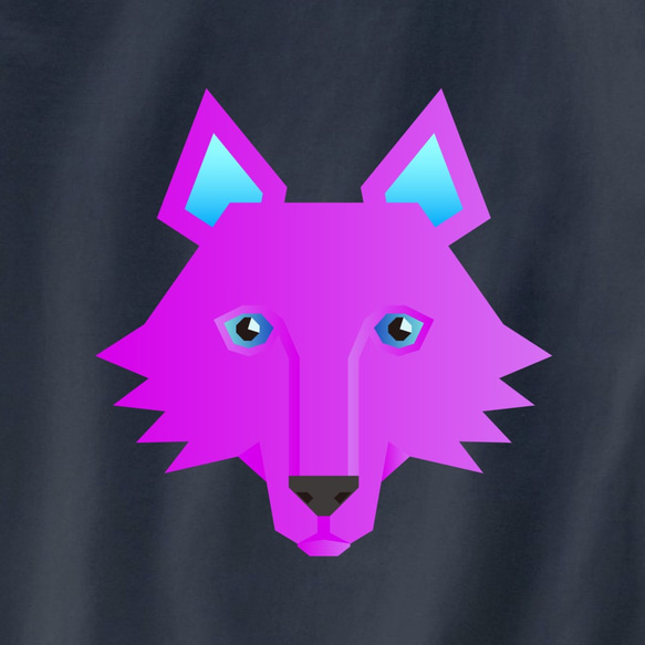 動物Tシャツ-オオカミ（デニムグレー） 2枚目の画像