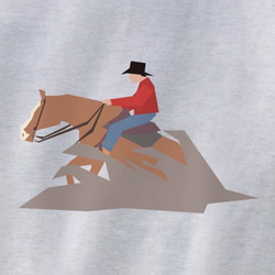 動物Tシャツ-乗馬レイニング（アッシュグレー） 2枚目の画像