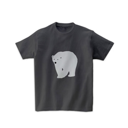 動物Tシャツ-シロクマ（チャコール） 1枚目の画像