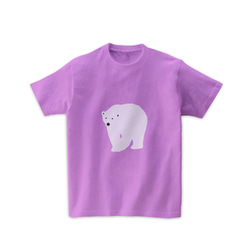 動物Tシャツ-シロクマ（ライトパープル） 1枚目の画像