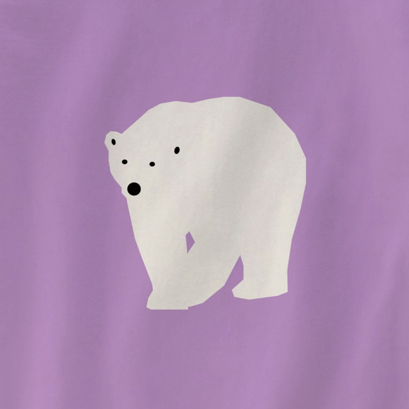動物Tシャツ-シロクマ（ライトパープル） 2枚目の画像