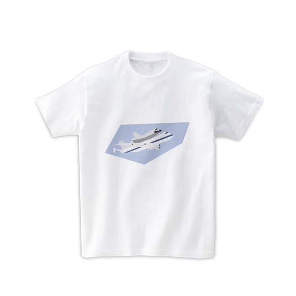 宇宙Tシャツ-スペースシャトル輸送機（白） 1枚目の画像