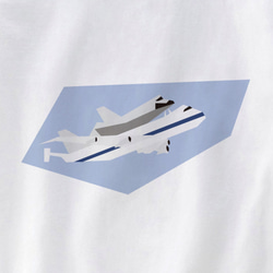 宇宙Tシャツ-スペースシャトル輸送機（白） 2枚目の画像