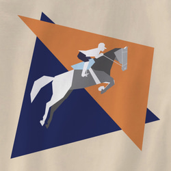乗馬Tシャツ-障害馬術（ナチュラル色） 2枚目の画像