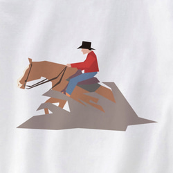 乗馬Tシャツ-ウェスタン レイニング（白） 2枚目の画像