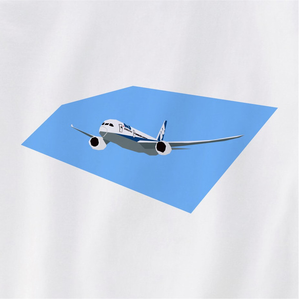 飛行機Tシャツ-空飛ぶ飛行機（白） 2枚目の画像