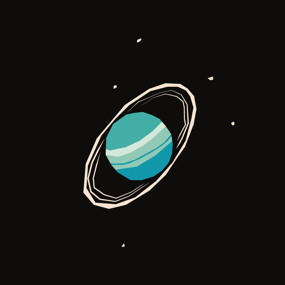 宇宙Tシャツ（長袖）-天王星（黒） 2枚目の画像