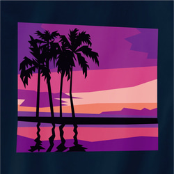 景色Tシャツ-ハワイピンクサンセット 2枚目の画像