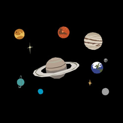 宇宙Tシャツ-太陽系（黒） 2枚目の画像