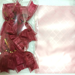 赤リボン&ラッピング袋１０セット 2枚目の画像