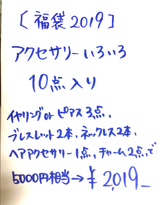 【福袋3】アクセサリー福袋おまかせ10点入り！　2019特別価格 1枚目の画像