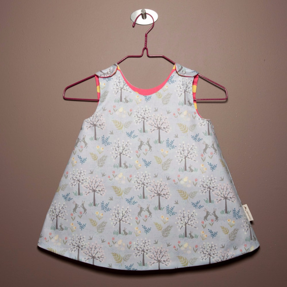 Reversible Girls Dress-  Spring Hares 1枚目の画像