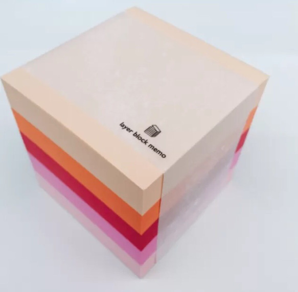 色画用紙のブロックメモ【cocktail cube】ピンク 1枚目の画像