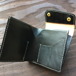スキモレザー使用コンパクト二つ折り財布〜説明動画あり〜 5枚目の画像
