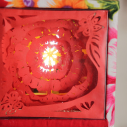 {Naduは食料品を扱います}牡丹の花手作りの紙の彫刻の夜の光（LEDライトUSBプラグ） 2枚目の画像