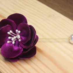 {娜渡拉手作雜貨} 玫瑰花胸針(紫) 結婚小禮 伴娘飾品 第2張的照片