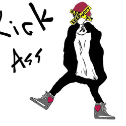 オリジナルTシャツ   kick ass！  「受注生産」 2枚目の画像