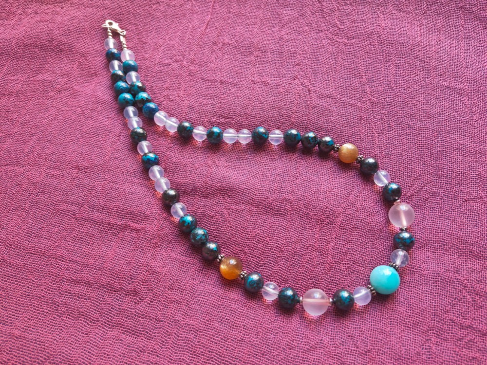 ＊サンボウフォレスト＊シャンバラヘス【シリカマラカイト＊ミルクホワイトクリスタル＊モザンビークピンククリスタル＊アメージングスト