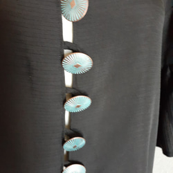★　着物リメイク　黒　絽　袖フリル　コートドレスです　!!　★ 4枚目の画像
