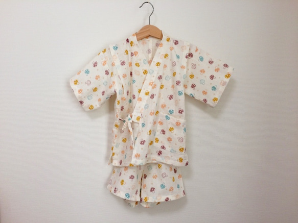 ダブルガーゼきのこ柄甚平 サイズ88〜96 ベビー服 whimsi 通販