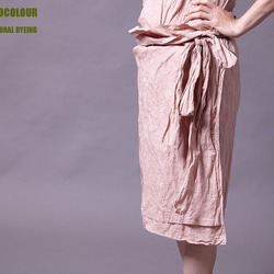 ECOCOLOUR 天然染織 植物染 草木染 櫻花木染 型塑皺摺裙 第1張的照片