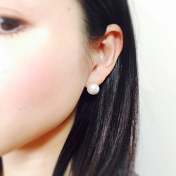 ♢14kgf 超大粒13mm 淡水パールピアス♢ 3枚目の画像