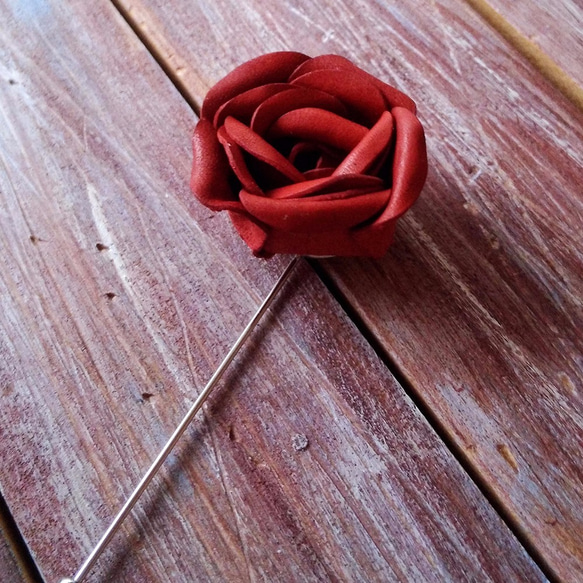 手工 皮花 玫瑰 胸花 紅色 皮革訂做 Kai手工皮革 第1張的照片