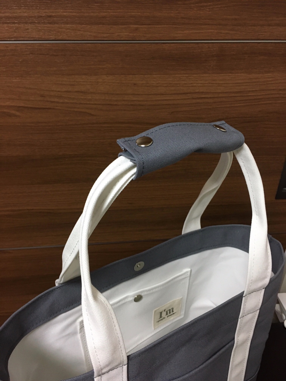 (M)ちょうどいいサイズのトートバッグ 「 grip 」( グレー×ホワイト )