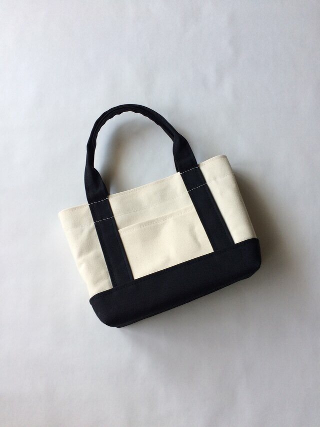 (M)ちょうどいいサイズのトートバッグ 「 normal 」( 生成り×ブラック )
