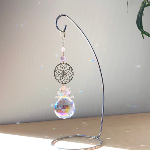 ブルーAB✩.*˚SWAROVSKIサンキャッチャー 愛に包まれる心地よさ♡トーラスとスワロフスキーブルーABのサン