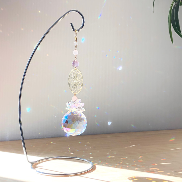 ブルーAB✩.*˚SWAROVSKIサンキャッチャー 愛に包まれる心地よさ♡トーラスとスワロフスキーブルーABのサン