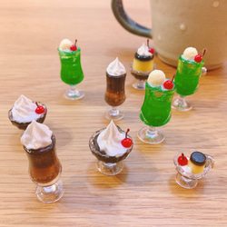 レトロ純喫茶＊メロンソーダとコーヒーフロートのマグネット２点セット 6枚目の画像