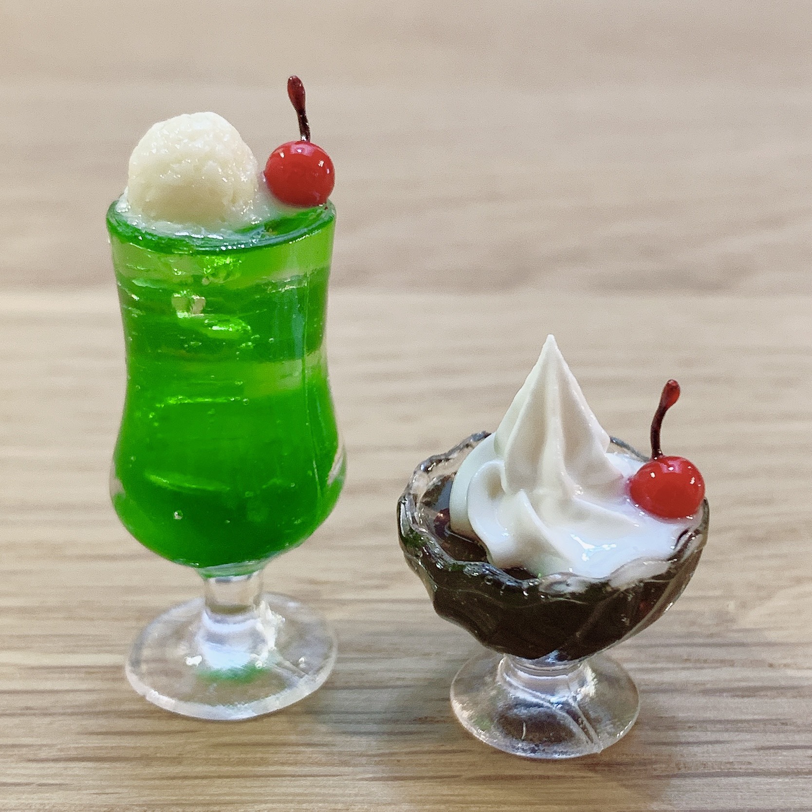 レトロ純喫茶＊メロンソーダとコーヒーゼリーのマグネット2点
