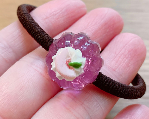 No.11 フルーツゼリーのヘアゴム＊ピーチゼリー ヘアゴム まるさん