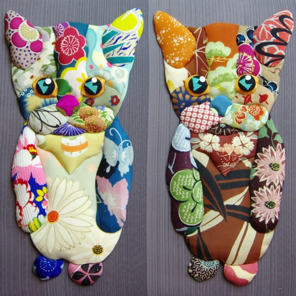 二匹の直立ねこ　Wall Hanging Decoration（壁掛け飾り） 1枚目の画像