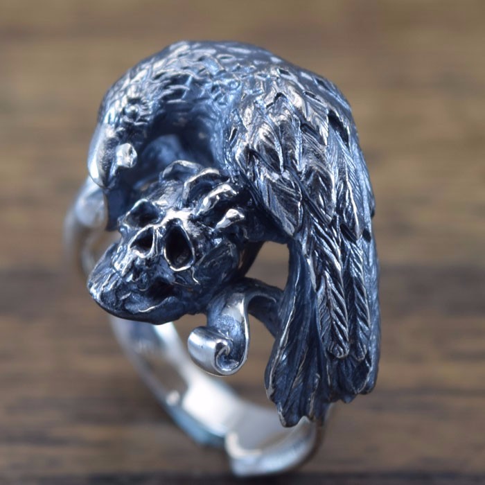 骸骨と鴉【リング】Nevermore：R64：Size15～25