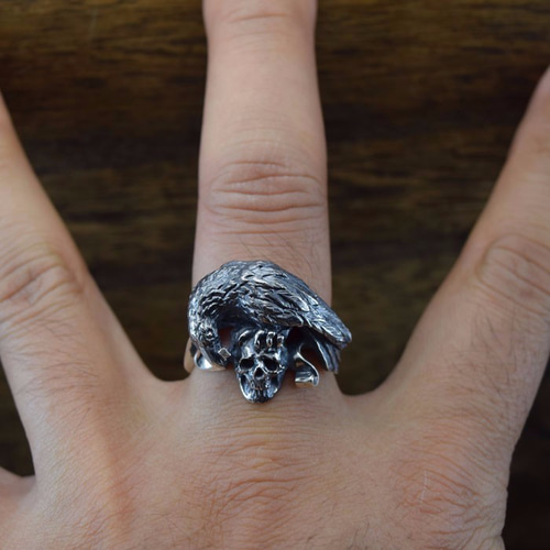 骸骨と鴉【リング】Nevermore：R64：Size15～25 指輪・リング shambles