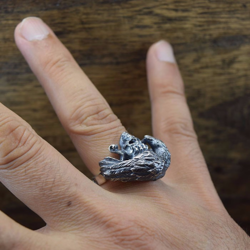 骸骨と鴉【リング】Nevermore：R64：Size15～25 指輪・リング