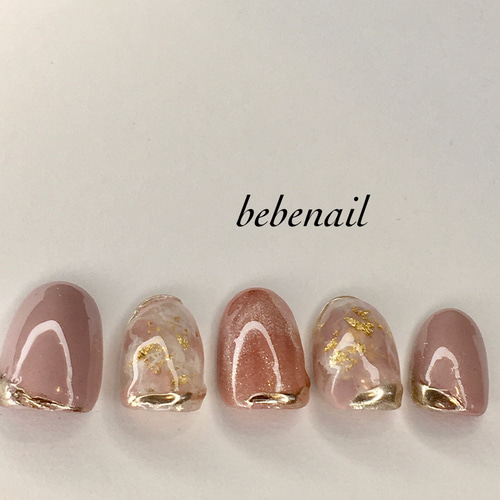 くすみピンクニュアンスネイルチップ ネイルチップ（つけ爪