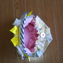 黄色フリルお菓子柄移動ポケット☆マグネットボタン 3枚目の画像