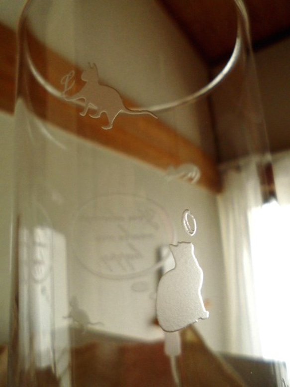 プレゼントにおすすめ！メッセージが彫刻できる猫グラス(無料ラッピングつき) 5枚目の画像